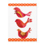 Cute Folk Art Birds Post Card