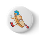 Cute Football Hotdog Running Goal Shirt Pinback Buttons