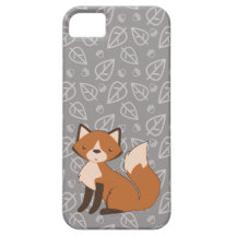 Cute Fox on Leaf Pattern iPhone 5 Case