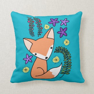 Cute Fox Throw Pillow Cute woodland Animal Cushion
