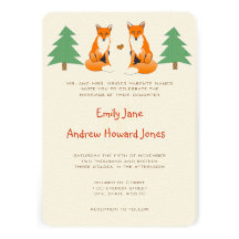 Cute Fox Wedding Invitation