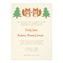 Cute Fox Wedding Invitation