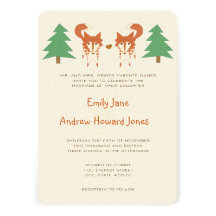 Cute Fox Wedding Invitation