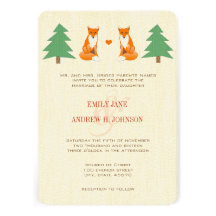 Cute Fox Wedding Invitation
