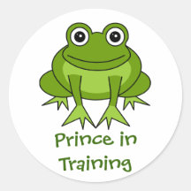 Cute Frog Cartoon - Prince in Training Round Sticker