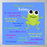 Cute Frog Personalized Poster for Children