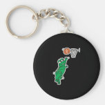 cute frog playing basketball keychain