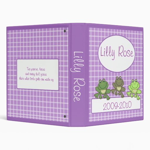 CUTE FROG PURPLE GIRL PHOTO ALBUM SCRAPBOOK VINYL BINDER