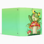 cute froggy on toadstool binders