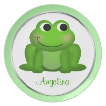 Cute Froggy - Personalized 10" Light Green Plate