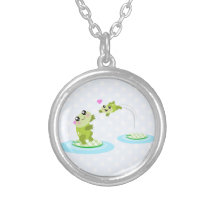 Cute frogs - kawaii mom and baby frog cartoon jewelry