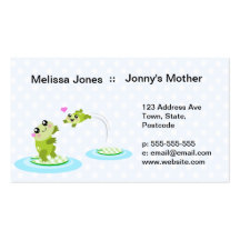 Cute frogs - kawaii mother and child frog business cards