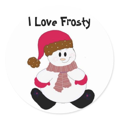 Cute Frosty Round Stickers by seashell2
