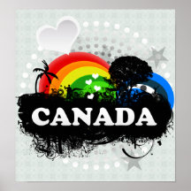Cute Fruity Canada Print