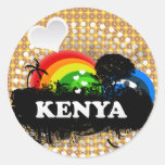 Cute Fruity Kenya Round Sticker
