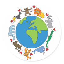 Cute Fun Cartoon Animals Of The World Earth