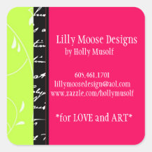 Cute Fun Chic Pink Green Black Girly Sticker