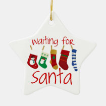 Cute Fun Waiting For Santa Christmas Ornament ornaments