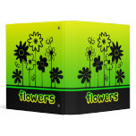 Cute Funky Assorted Flowers With Butterflies binders
