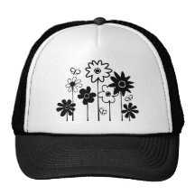 Cute Funky Assorted Flowers With Butterflies Hat