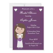 Cute & Funky purple Bridal Shower invitations
