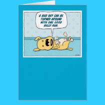 Cute, funny Belly Rub Dog card cards
