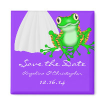 CUTE Funny Classic Frog Princess Save The Date Refrigerator Magnet