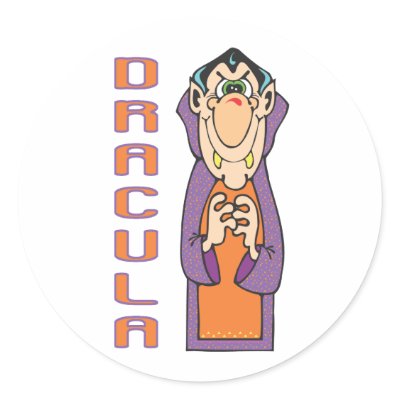 cute funny dracula round stickers by halloweenie