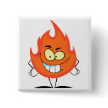 cute funny flame cartoon character pins