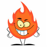 cute funny flame cartoon character photo sculpture
