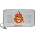 cute funny flame cartoon character travelling speaker