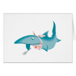 cute funny hungry shark cards