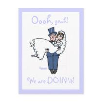 Cute Funny Offbeat Cartoon Save The Date Card Postcards