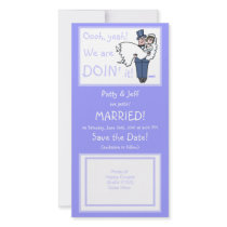 Cute Funny Offbeat Save-The-Date Photo Card