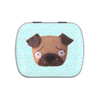 Cute Funny Pug Bulldog Party Favor Candy Tin