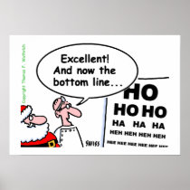 Cute Funny Santa Optometrist Cartoon Poster