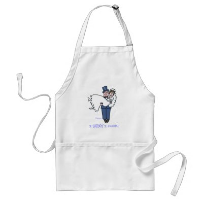 Cute Funny Sexy Offbeat Wedding Honeymoon Apron by Swisstoons
