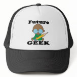 cute future geek black baby trucker hats