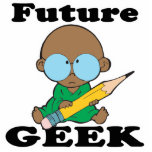cute future geek black baby photo sculpture