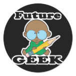 cute future geek black baby sticker