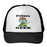 cute future geek black baby trucker hats