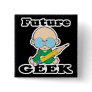 cute future geek white baby pin