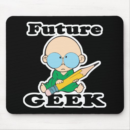 cute future geek white baby mouse pad