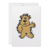 cute fuzzy bear personalized invites