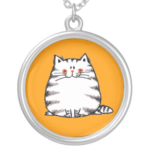 Cute fuzzy cat necklace