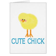 Cute Fuzzy Chick Greeting Card