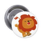 Cute Gamboling Cartoon Lion Button Badge buttons