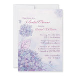Cute Garden Purple Hydrangea Floral Bridal Shower Announcements