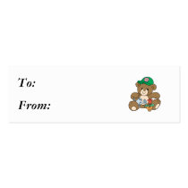 Cute Gardener Bear and Tulip Business Card Templates