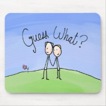 Cute Gay Couple Guess What Mousepads